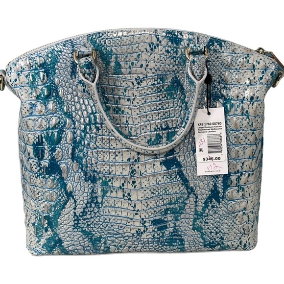 Brahmin Large Duxbury Mesmerized Melbourne Leather Satchel Calming Blue - Picture 2 of 8